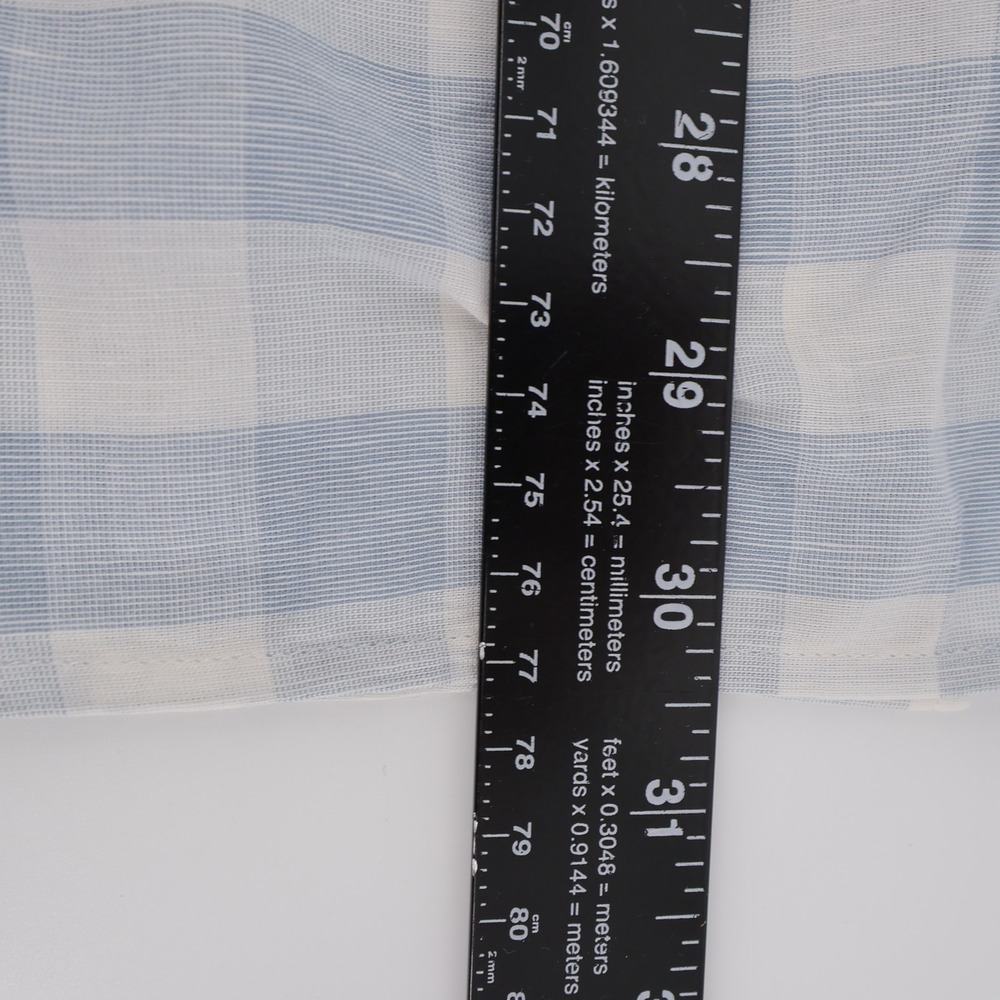 Faherty Linen Blend Gingham Plaid Button Down Shi… - image 7